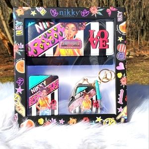 Wallet, Mini Mirror, coin purse set